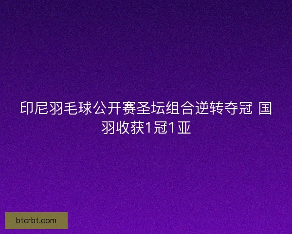 印尼羽毛球公开赛圣坛组合逆转夺冠 国羽收获1冠1亚